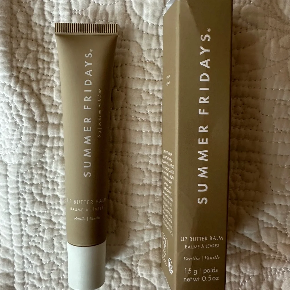 NWT Summer Fridays Vanilla Lip Balm‎ in Tan Tube